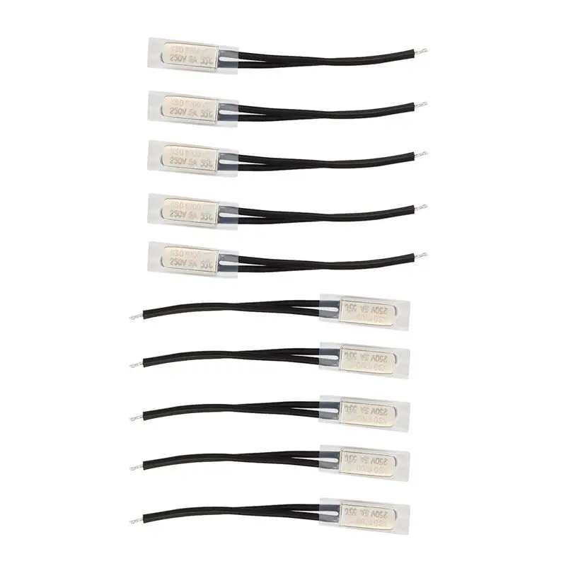 10 Pcs Bimetal Temperature Control Switch Thermostat 55 Celsius N.C KSD9700 | Switches