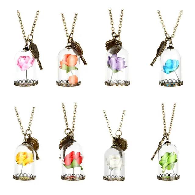 Подвеска Красавица и загадка в террариуме романтическая сушеная стеклянная