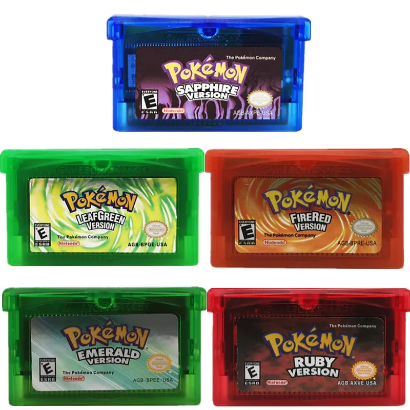 

Pokemon Game Card Emerald Sapphire Series NDSL GB GBC GBM GBA SP Ruby Firered Video Cartridge Console Game Card English Language