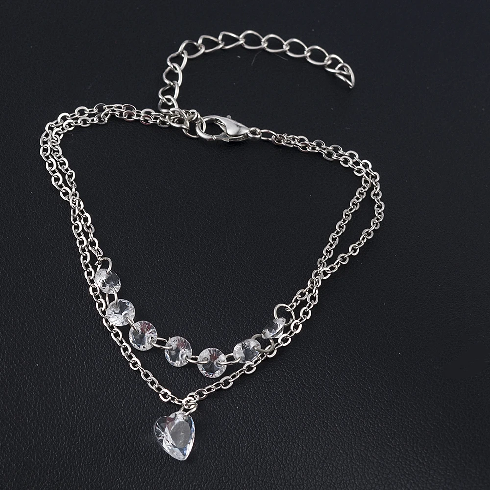 2019 новый модный простой красивый женский Стразы Кристалл многослойный браслет