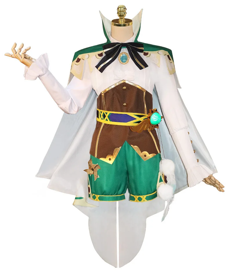 Аниме игра геншин ударт Венди Косплей костюмы Женское платье с париком обувь