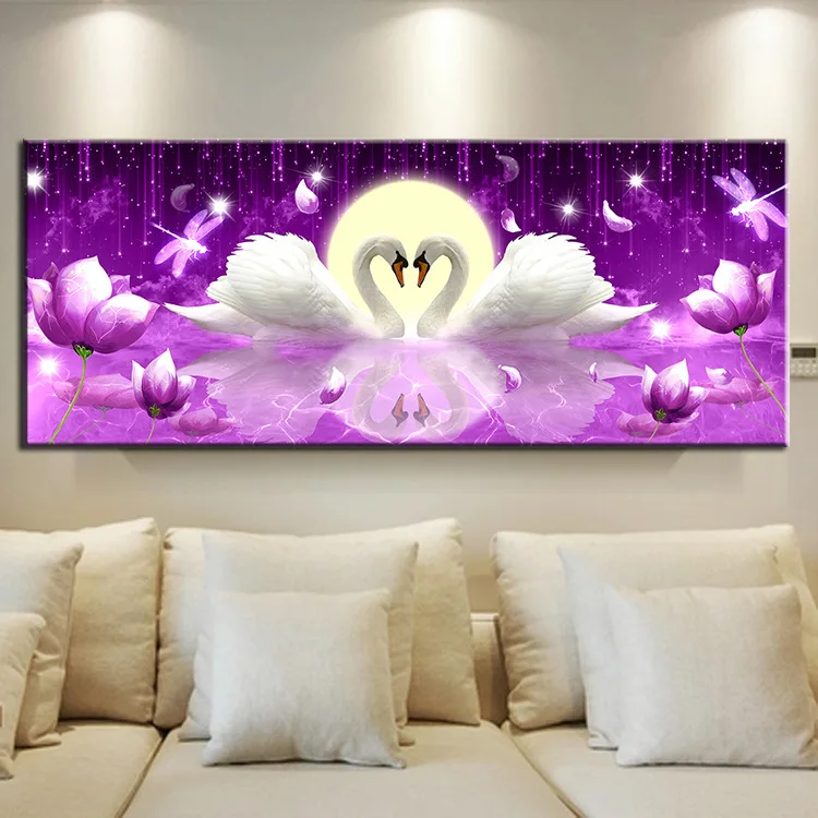 

RAILONCH 5D DIY Diamond Painting Animal Swan Picture Decoration Landscape Painting Cross Stitch Home Decor Diamond Embroidery