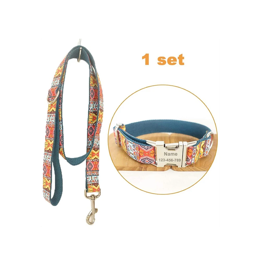 Собачий ошейник на заказ регулируемый поводок в богемном стиле лазерная