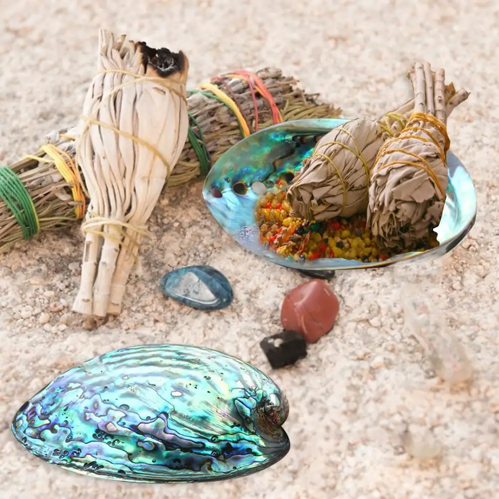 Ароматическая горелка в виде ракушки Абалон натуральная синяя ракушка