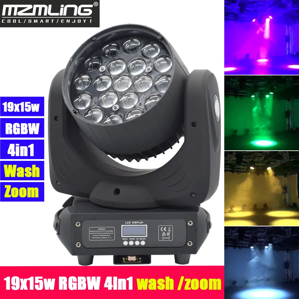 4 шт. светильник s + 1 F чехол 19x15 Вт RGBW 4в1 для мытья/масштабирования DMX512 с подвижной