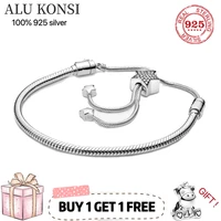 hot sale fit original pan bracelet for women real 100 925 sterling silver snake chain bangle charms diy high quality jewelry