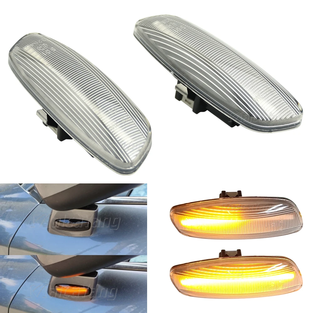 2x For Citroen C4 Picasso C3 C5 DS4 Peugeot 308 207 3008 5012 Dynamic Flashing LED Side Marker Turn Signal Light Indicator Lamp