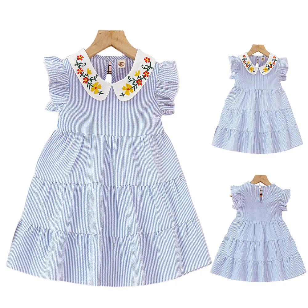 

Baby Girl Kids Swing Dress Short Sleeve A-Line Dress Set Clothes Summer Holiday