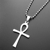 5pcs stainless steel girl character shape cross blessing simple religion christian jesus cross faith lucky necklace jewelry