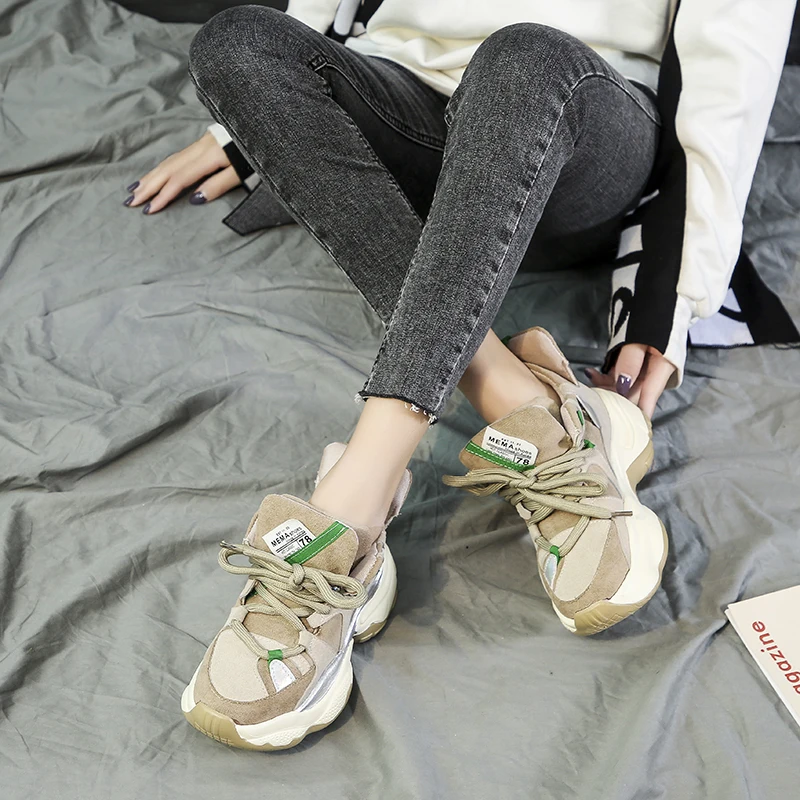 Женская спортивная обувь осенние кроссовки для женщин на платформе модная