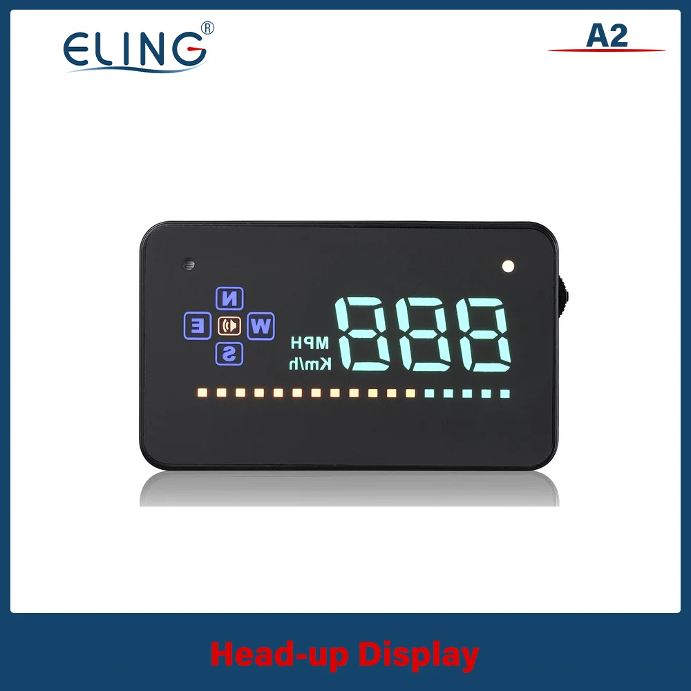 

ELING Universal HUD Digital Speed Display KM/H MPH Over Speed Compass with Alarm A2 Type