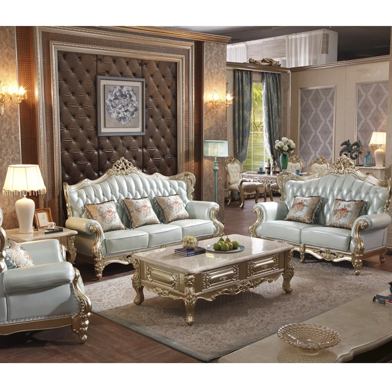 Loyal Classic Leather sofa set royal living room furniture of designs and prices | Мебель