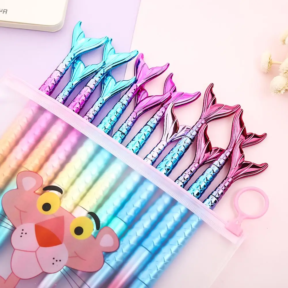 12 шт. креативная Милая гелевая ручка Русалка каваи Радуга мультфильм Школа Офис каваи вещь канцелярские принадлежности с аниме пункт материал детский подарок