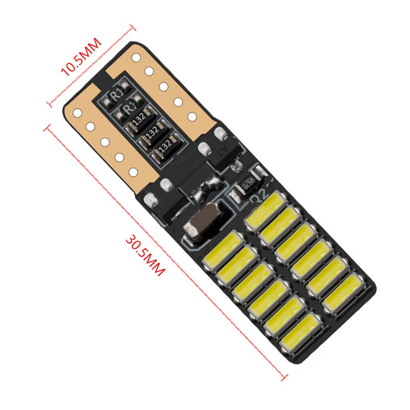 10-100 шт. Led декодирования постоянный ток Ширина индикатор T10 4014 24smd номерной знак