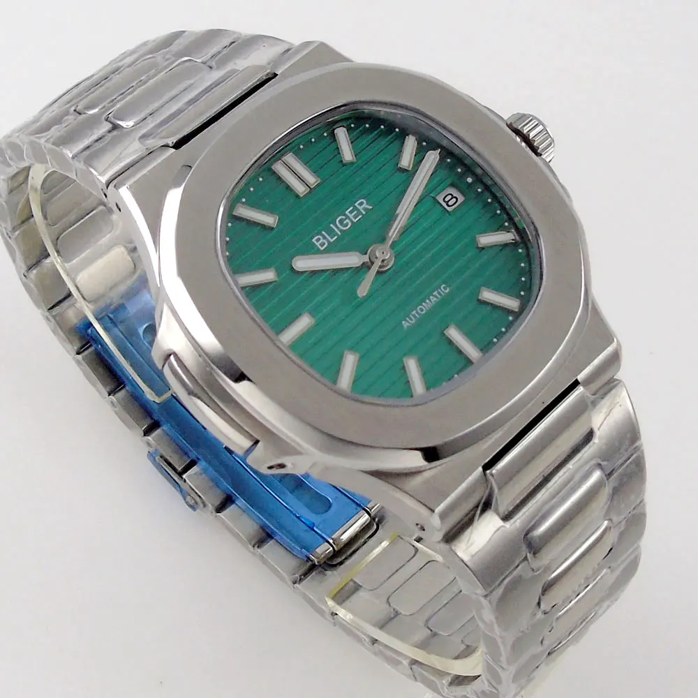 Автоматические Мужские часы BLIGER Dress Square NH35A PT5000 21 драгоценность MIYOTA 8215 бирюзовый