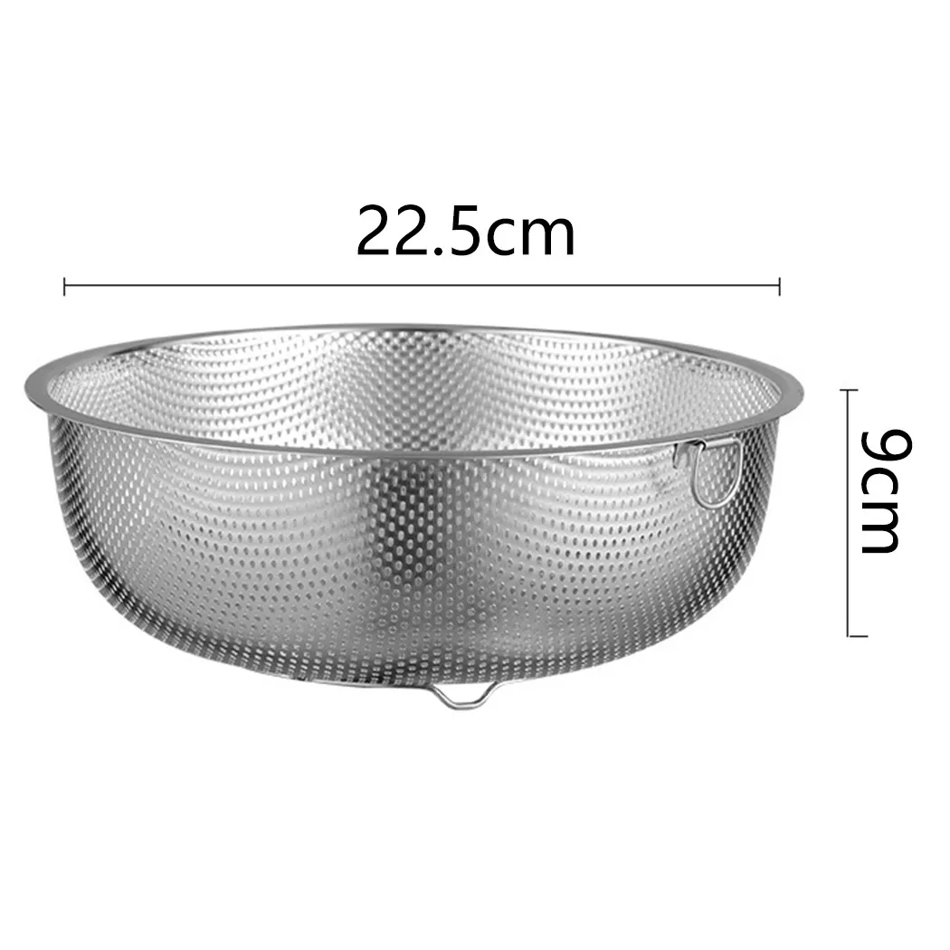 

Stainless Steel Strainer Accelerate Drainage Kitchen Colander Fruit Rice Vegetable Washing Filter Camping Cooking Accessories