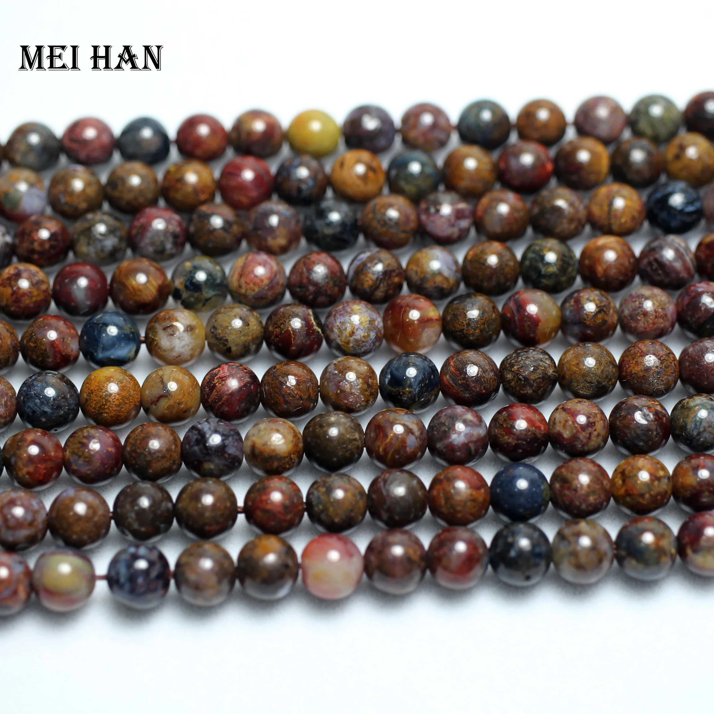 

Meihan Free shipping (2 strands/set) natural 6mm vintage Pietersite smooth round amazing beads stone for jewelry making design