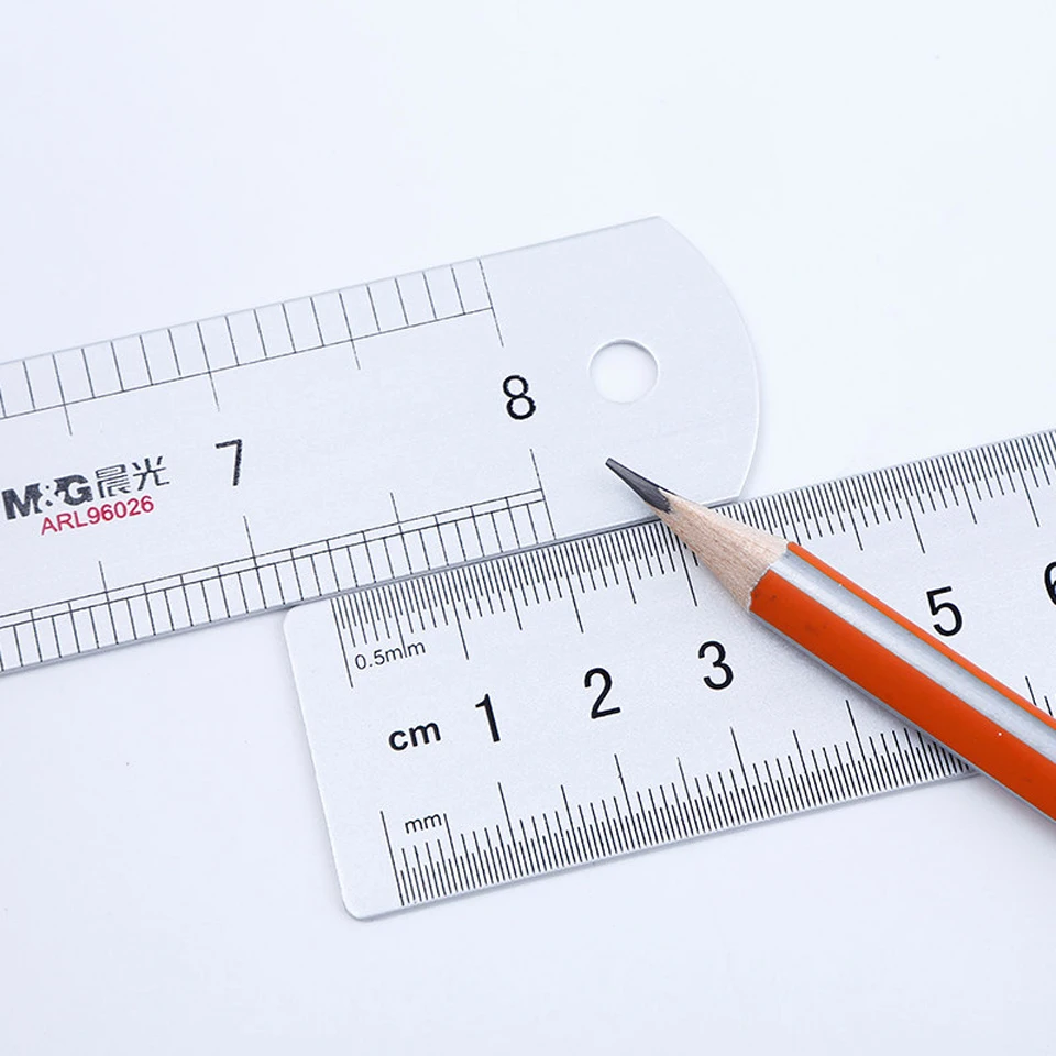 Металлическая линейка из алюминиевого сплава двойная шкала 20 см 8 дюймов