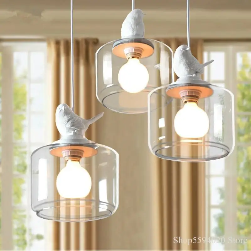

Modern Glass Bird Pendant Lamp Children Home Pendant Lamp Luminaire Design Hanglamp Light Suspension Kids Room Chandeliers