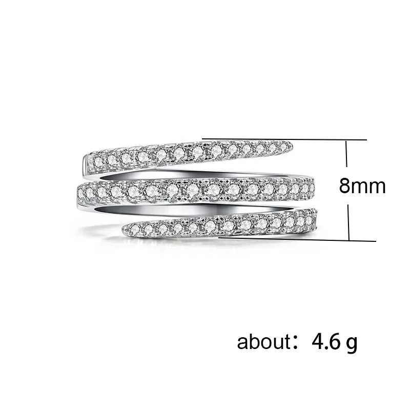 ZHOUYANG три круга обмотки кольцо для женщин Kpop серебристый циркониевый ювелирное