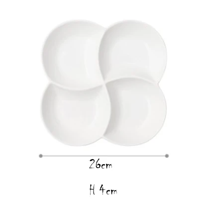 10inch white 4petals Японский разделенный поднос разделенная тарелка для завтрака для обеда ужина Heatable керамическая тарелка для домашнего отеля ресторана шуол - Цвет: 10inch white 4petals