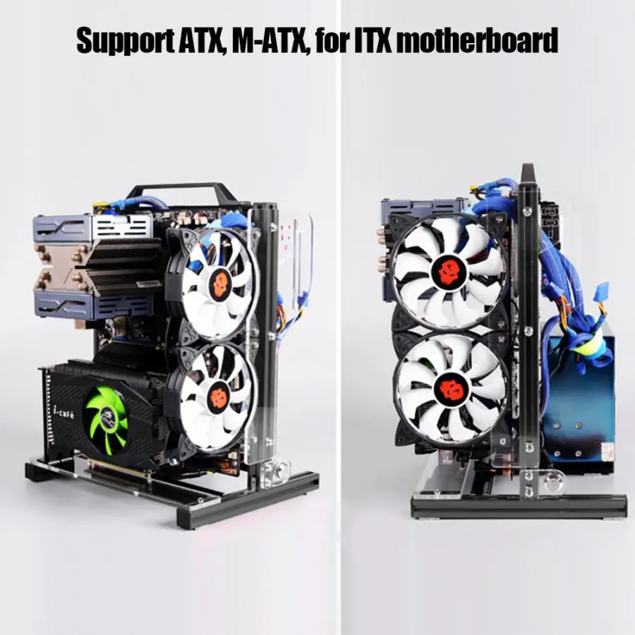 Открытое шасси ATX/M ATX/ ITX вертикальный разгон открытая алюминиевая рамка стойка