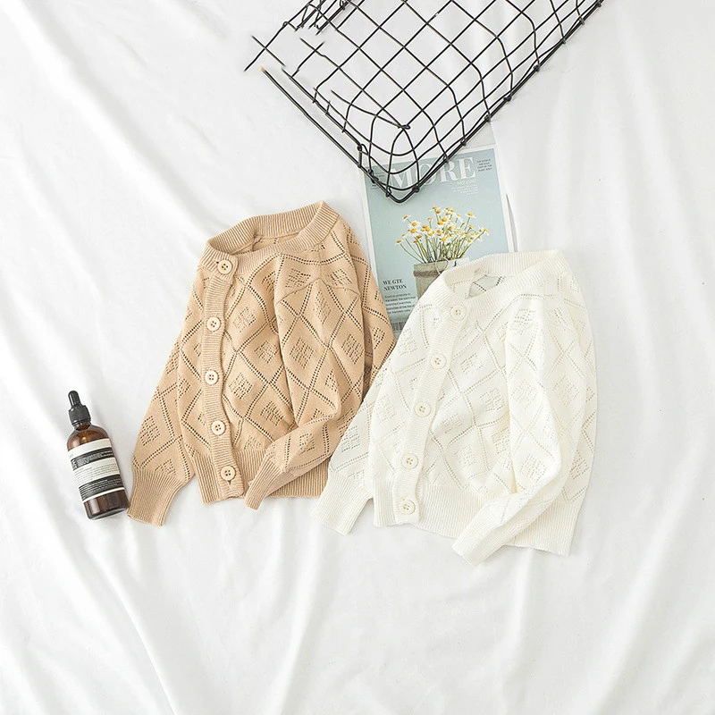 FAVSPORTS/Новинка свитер с вырезами кардиган круглым вырезом Хлопковый вязаный для