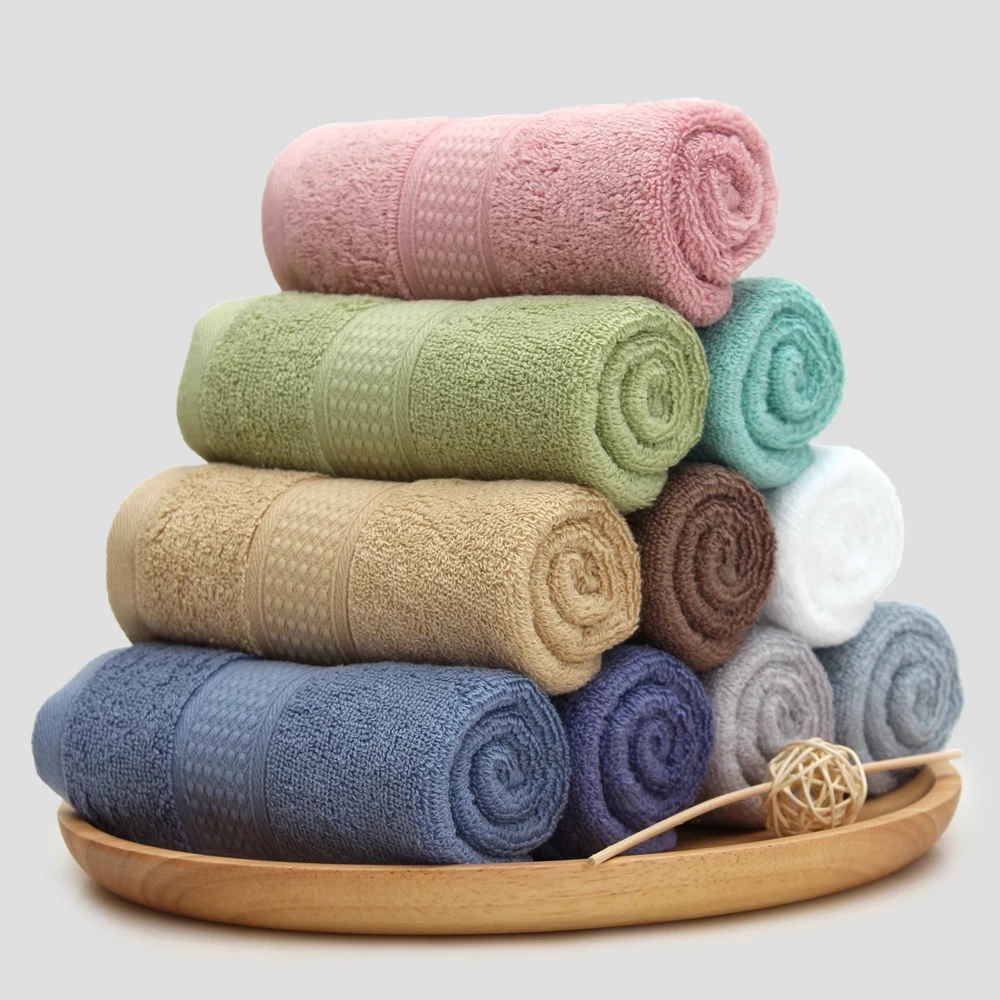 

Anti-mite Absorb water strongly Easy to dry Natural Latex High Absorbent Face Towel Thick Cotton Solid Bath Towel