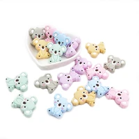 chenkai 50pcs silicone koala teether beads chewable animal necklace pendant bpa free for baby dummy teething pacifier accessory