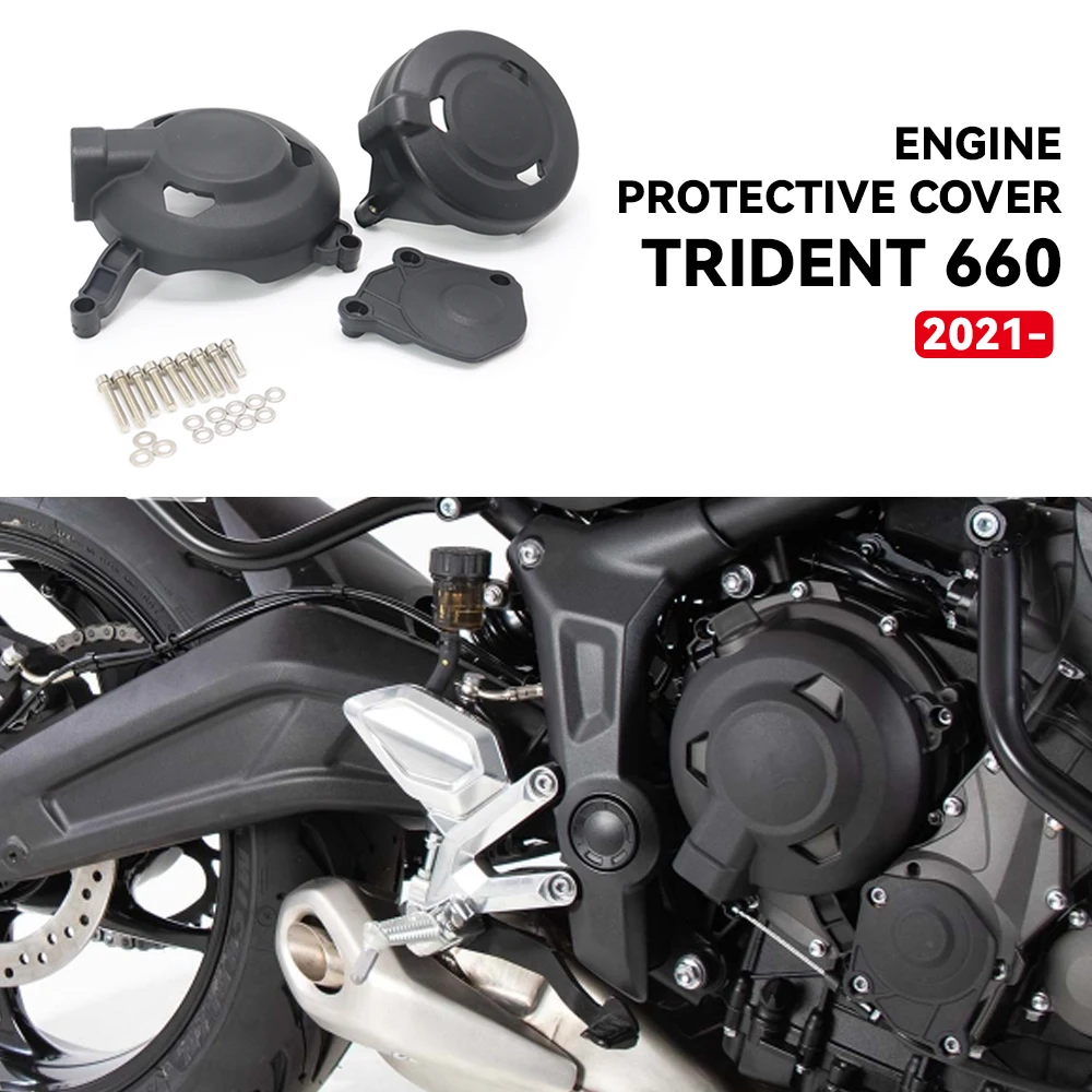 

NEW For TRIDENT 660 Motorcycle Part Engine Stator Side Cover Guard Crankcase Carter Protector For Trident 660 2021 2022