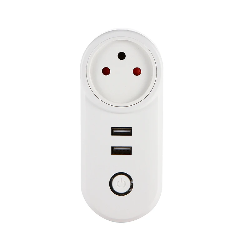 1pc FrankEver, Израиль, Wi-Fi, умная розетка с двумя usb-портами, розетка, Беспроводная розетка, голосовое управление, работает с Alexa Google home - Цвет: 1pc