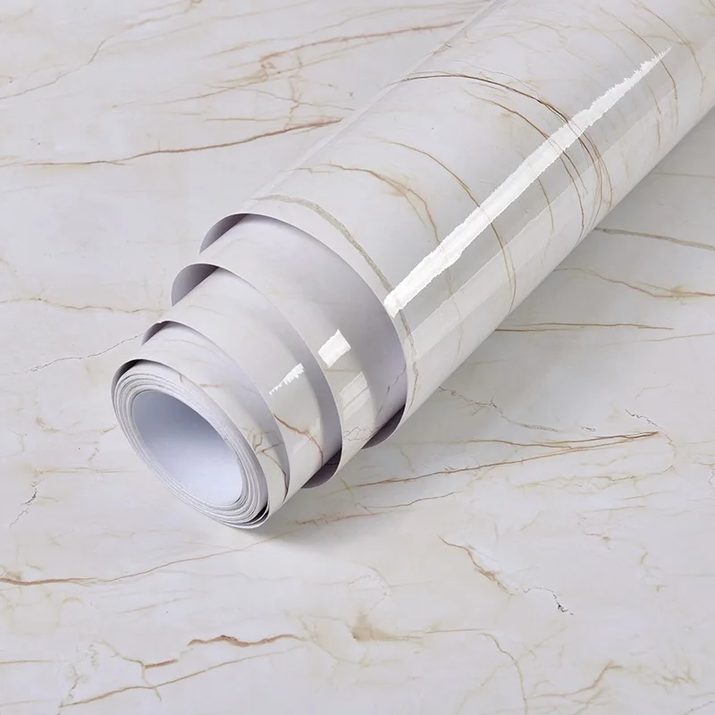 

New Style Marble wallpaper kitchen oil wall stickers stove bathroom floor stickers waterproof countertop self-adhesive stickers