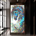 Современная абстрактная картина с изображением лошади, живопись, украшение для дома, печатные холсты, плакаты без рамки, картины, художественная живопись