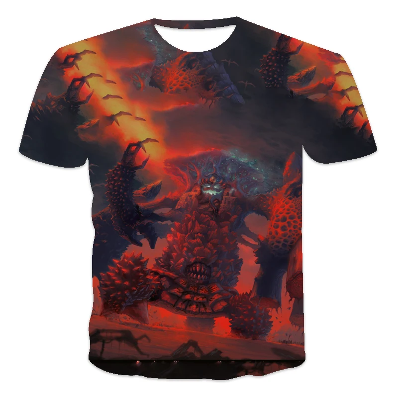 

Science Fiction Monster Devil Men's T-shirt O-Neck Short Sleeve Casual Street Top CG Original Painting T shirt XXS-6XL