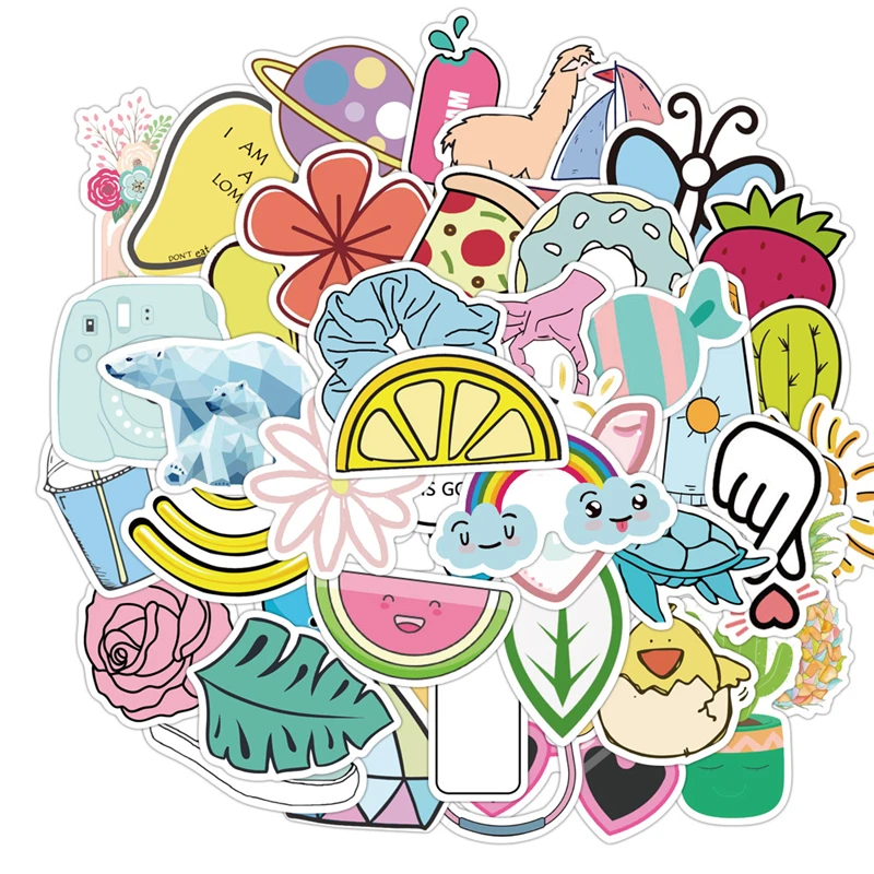 50 шт. маленькая свежая виниловая наклейка VSCO для девочек с фруктовым животным