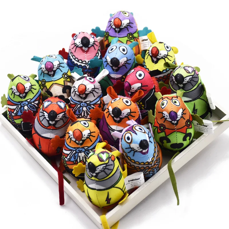 

15pcs New pet cat toy natural catnip pet cat bell cat cat toy cat supplies vocal cord catnip colorful mouse plush mouse toy set