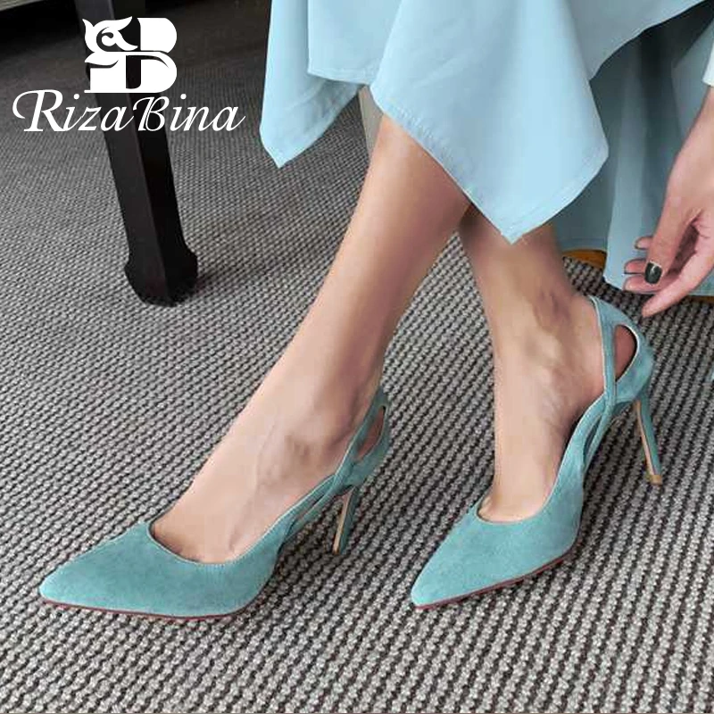 RIZABINA/женские туфли-лодочки из натуральной кожи обувь на тонком каблуке Женская