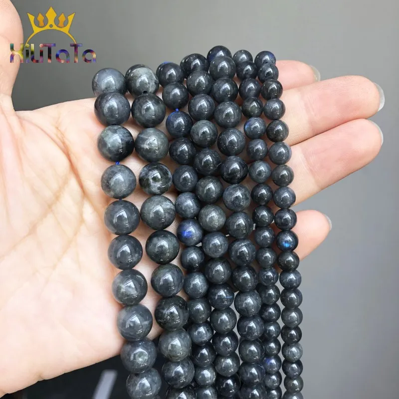 Natural Beads A+ Gray Labradorite Stone Round Loose For Jewelry Making DIY Bracelets Necklace Accessories 15'' 6/8/10mm | Украшения