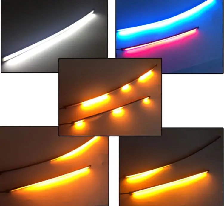 Motorcycle Car DRL LED Sequential Strip Light Flowing Switchback Brake Lights Red Amber Flashing 30cm Knight Rider Turn Signal | Автомобили