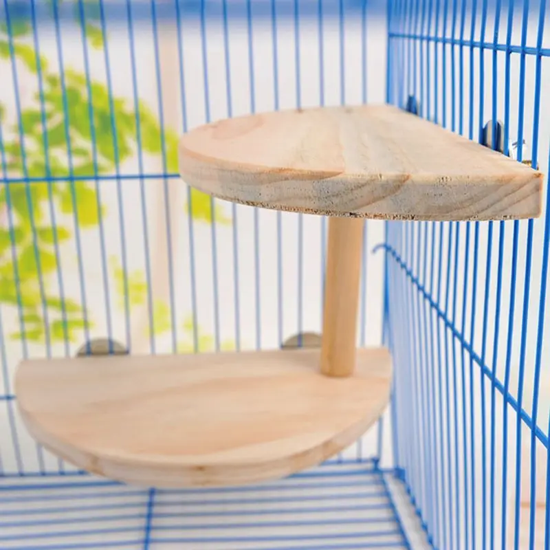 

2 Layer Bird Wooden Platform for Chinchilla Hamster Small Animals Exercise Toy