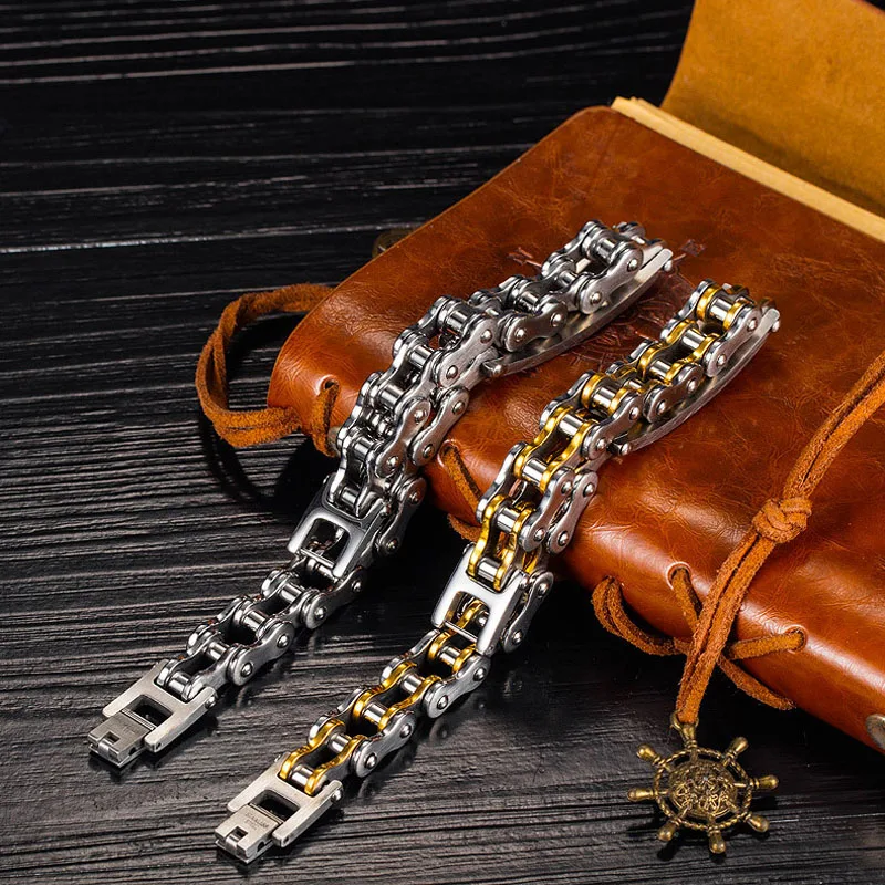 

Fashion Customized Bicycle Chain Bracelets for Men Stainless Steel Personalized DIY Bracelet Cool Male Jewelry