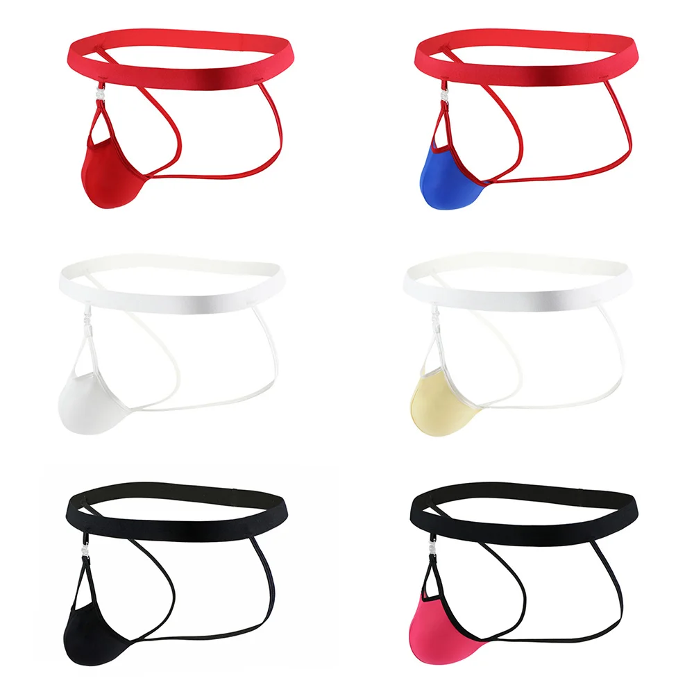 

Men Sexy Lace Transparent G-string Personal Bulge Pouch Briefs Male Intimates Thong Underwear Thin Belt Bandage Exotic T-back