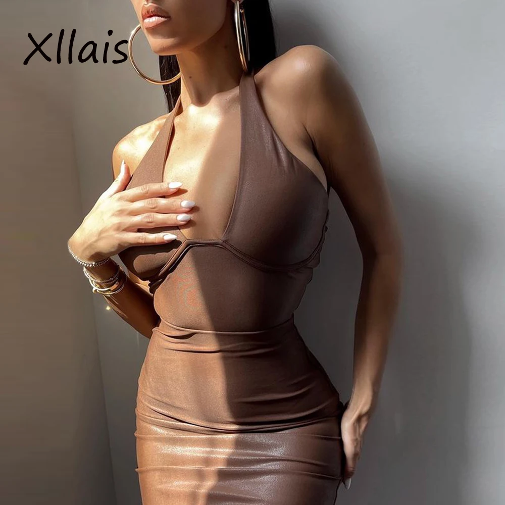 

XLLAIS сексуальный женский купальник с V-образным вырезом и открытой спиной