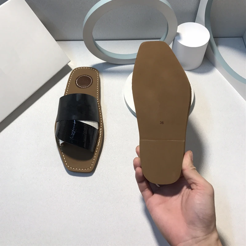 

Summer Designer Sandals Beach Shoes Canvas Slides Women Slippers Cross Bands Flats Mules Sandals Luxury Brand Shoes Size 34-41