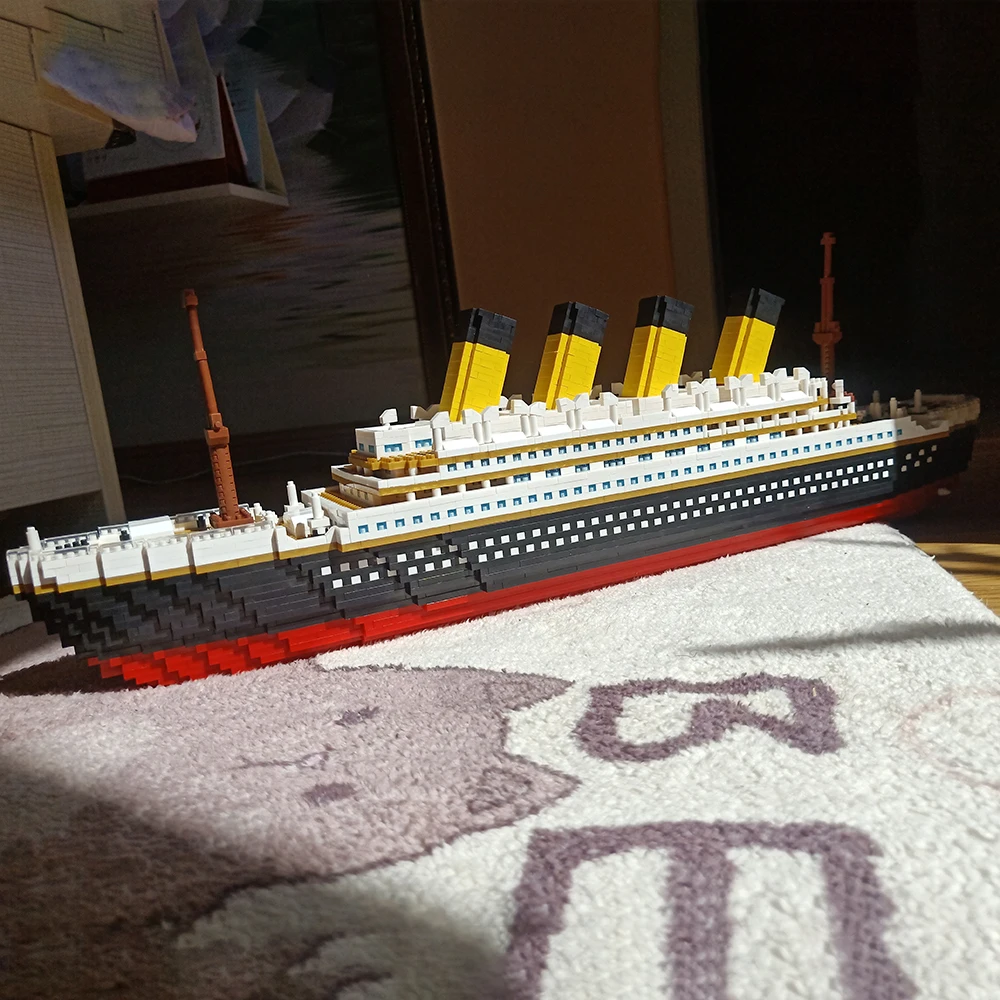 Модель круизного мини корабля Титаник сборный строительный блок сделай сам