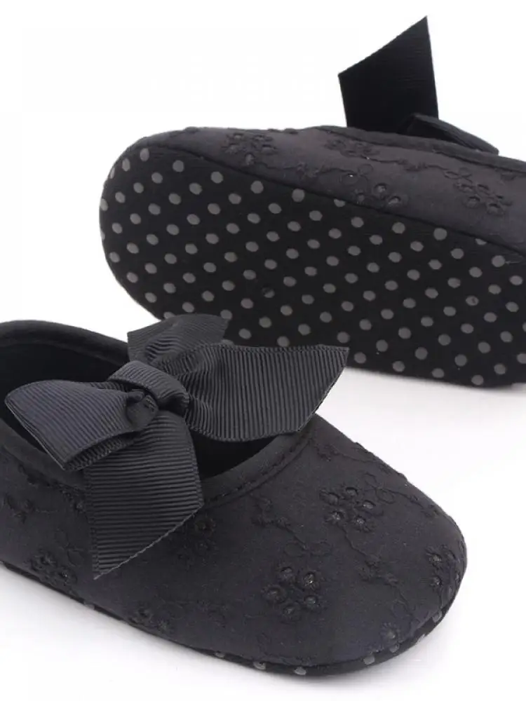 

Girls First Walkers Shoes Breathable Anti-Slip Bowknot Princess Toddler Soft Soled Elastic Band Shoes