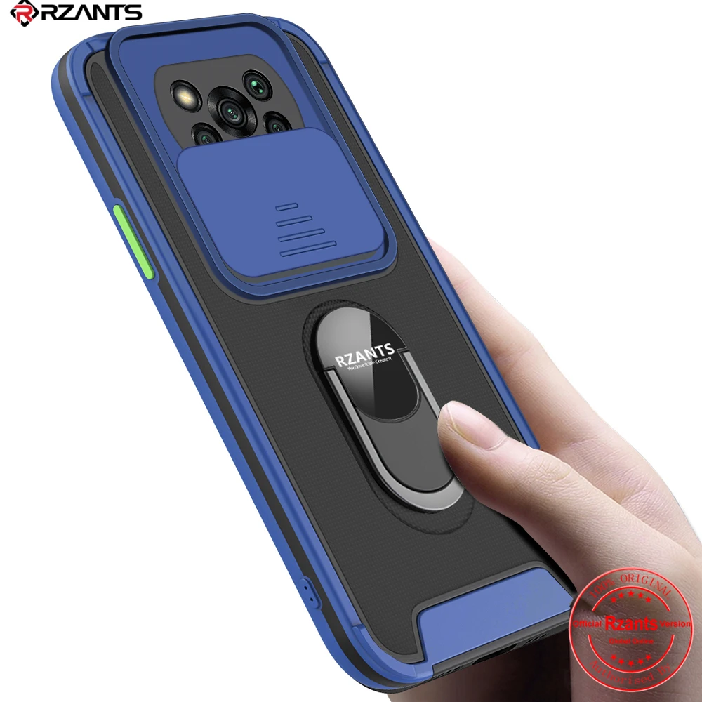 

Чехол Rzants для Xiaomi POCO X3 POCO X3 PRO, противоскользящий ударопрочный кольцевой держатель, защита объектива, тонкий чехол для телефона