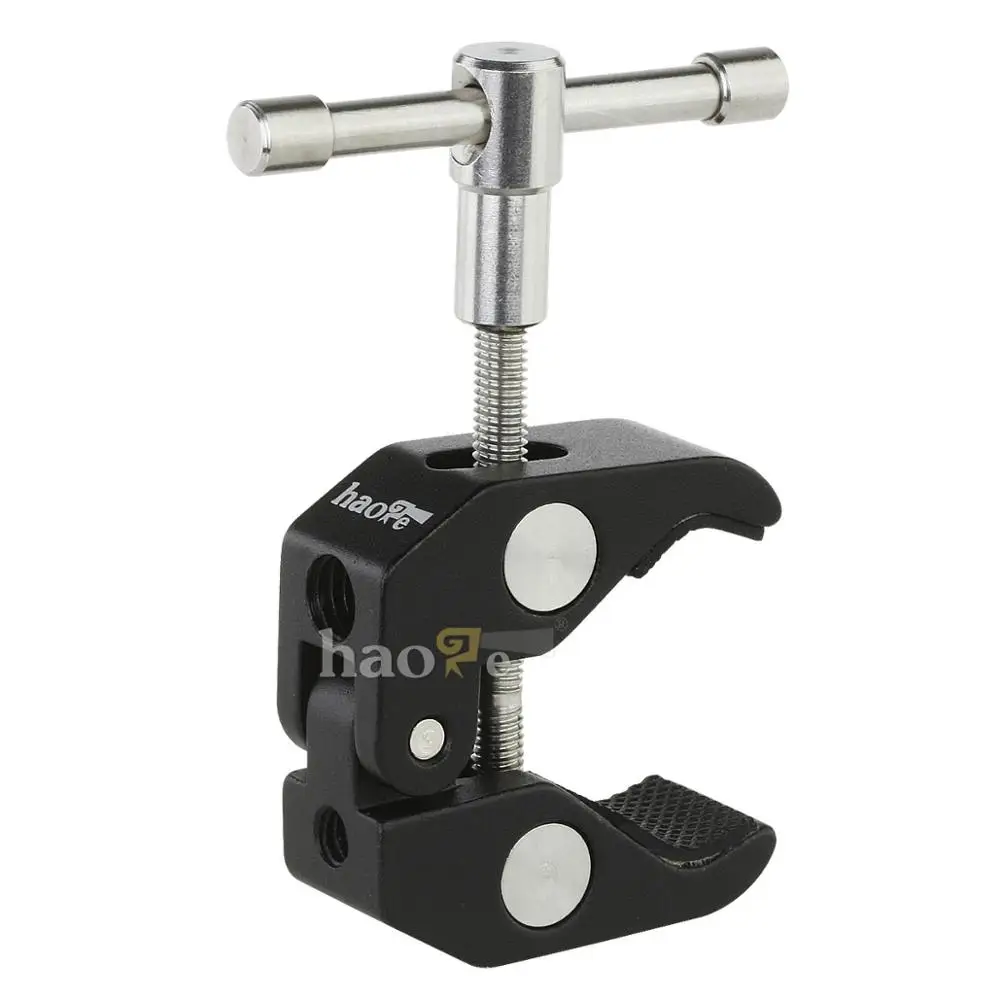 

Haoge Large Super Clamp with 1/4" 3/8" Screw Thread for LCD Monitor DSLR Camera DV Tripod