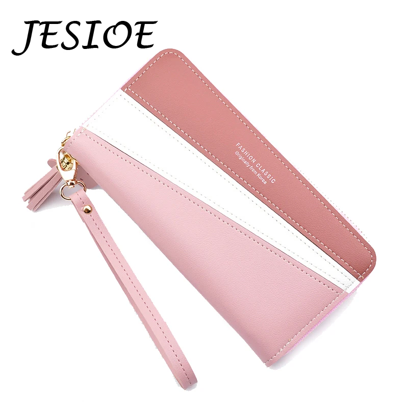 

Women Long Wallets Lether Tassel Large Capacity Purse Lady Card Bag for Women Panelled Clutch Female Money Clip Phone Wallet