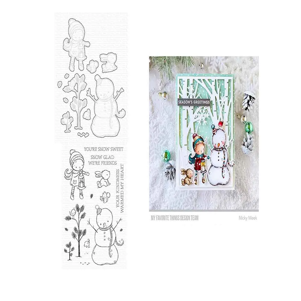 

Snow Sweet Cutting Dies and Stamps Scrapbook Diary Decoration Stencil Embossing Template Diy Greeting Card Handmade Arrival